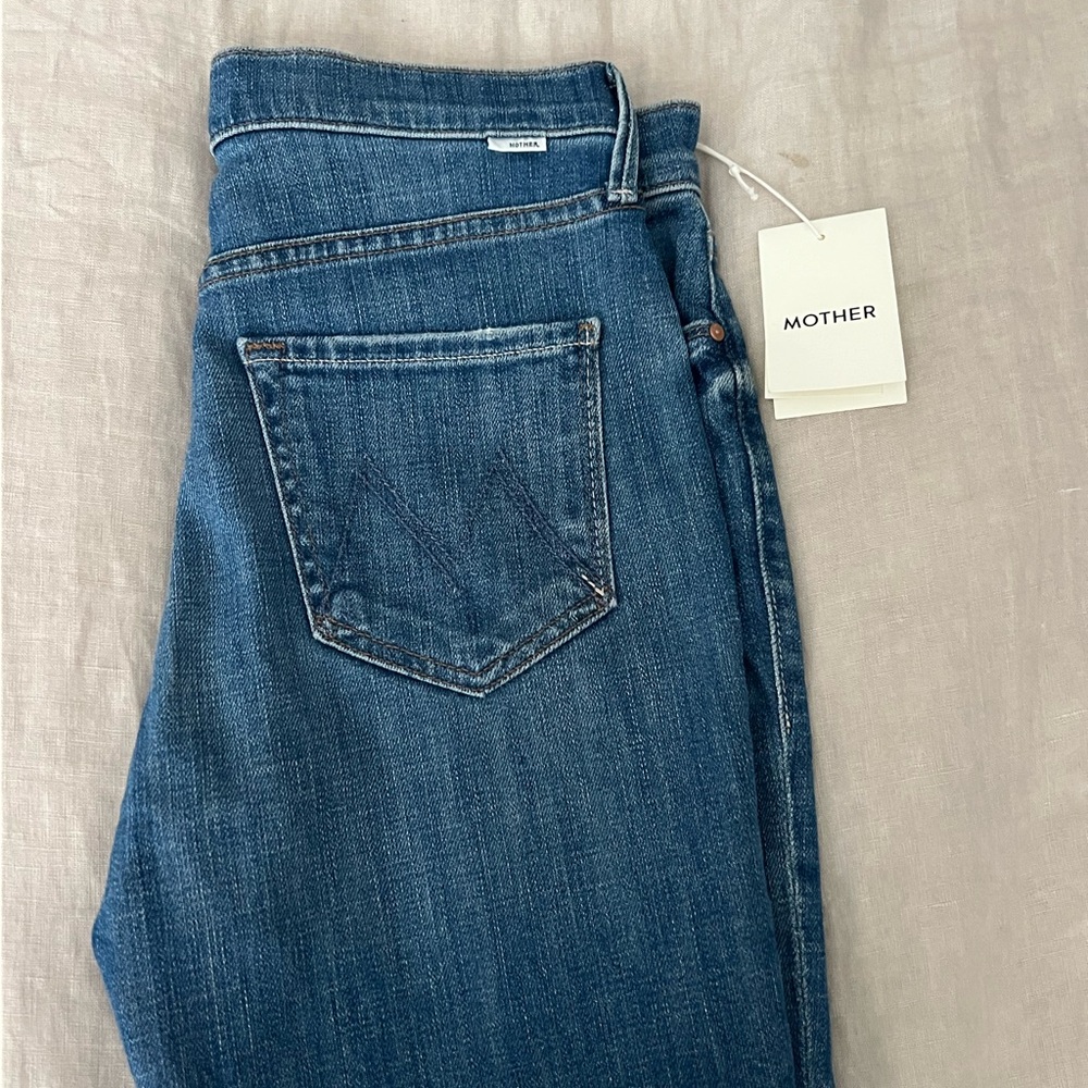 MOTHER Women's Classic Blue Straight Leg Jeans